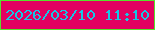 文字の大きさ：4、枠の色：57e12c、背景の色：e30061、文字の色：14c8e6 無料ブログパーツのブログ時計
