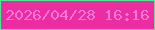 文字の大きさ：2、枠の色：57e199、背景の色：ec2da1、文字の色：ff78da 無料ブログパーツのブログ時計
