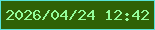 文字の大きさ：2、枠の色：57e2d9、背景の色：2f6106、文字の色：94fc9a 無料ブログパーツのブログ時計