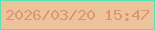 文字の大きさ：4、枠の色：57e3b4、背景の色：ecc39b、文字の色：de9672 無料ブログパーツのブログ時計