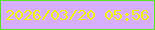 文字の大きさ：1、枠の色：57e41c、背景の色：d6b0ff、文字の色：f6f60c 無料ブログパーツのブログ時計