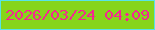 文字の大きさ：5、枠の色：57e4e7、背景の色：86d51b、文字の色：f52791 無料ブログパーツのブログ時計