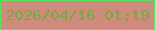 文字の大きさ：3、枠の色：57e561、背景の色：cf8b7c、文字の色：76a843 無料ブログパーツのブログ時計