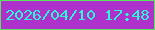 文字の大きさ：4、枠の色：57e75c、背景の色：ad31ca、文字の色：2bf7d7 無料ブログパーツのブログ時計