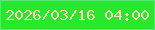 文字の大きさ：5、枠の色：57e775、背景の色：29e72f、文字の色：f0e1b8 無料ブログパーツのブログ時計