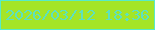 文字の大きさ：2、枠の色：57ebc8、背景の色：a4e527、文字の色：5de1bf 無料ブログパーツのブログ時計