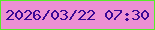 文字の大きさ：5、枠の色：57ec29、背景の色：ec90d4、文字の色：3a0895 無料ブログパーツのブログ時計