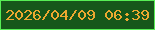 文字の大きさ：1、枠の色：57ed55、背景の色：16561a、文字の色：eda830 無料ブログパーツのブログ時計