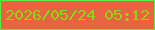 文字の大きさ：5、枠の色：57ee40、背景の色：e86340、文字の色：91d614 無料ブログパーツのブログ時計