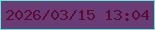 文字の大きさ：2、枠の色：57eedc、背景の色：6a3c76、文字の色：5c0b35 無料ブログパーツのブログ時計