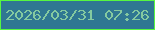 文字の大きさ：2、枠の色：57f641、背景の色：2f7792、文字の色：84c9a0 無料ブログパーツのブログ時計
