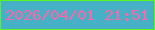文字の大きさ：2、枠の色：57f71d、背景の色：45b0c6、文字の色：fb68a9 無料ブログパーツのブログ時計