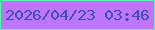 文字の大きさ：1、枠の色：57f9b0、背景の色：bd75f9、文字の色：3f4db5 無料ブログパーツのブログ時計