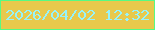 文字の大きさ：5、枠の色：57fa84、背景の色：e8c94c、文字の色：97f3f9 無料ブログパーツのブログ時計