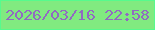 文字の大きさ：5、枠の色：57fa8d、背景の色：81ea80、文字の色：916ac1 無料ブログパーツのブログ時計