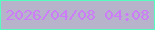 文字の大きさ：3、枠の色：57fbbf、背景の色：b7b3cb、文字の色：cd7cf8 無料ブログパーツのブログ時計