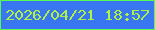 文字の大きさ：1、枠の色：57fc51、背景の色：3876f2、文字の色：adf449 無料ブログパーツのブログ時計