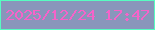 文字の大きさ：2、枠の色：57fcc1、背景の色：8996bb、文字の色：f563c9 無料ブログパーツのブログ時計