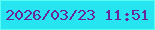 文字の大きさ：1、枠の色：57fcf3、背景の色：27e4f1、文字の色：6a269b 無料ブログパーツのブログ時計