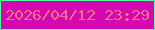 文字の大きさ：2、枠の色：57fea1、背景の色：d508ae、文字の色：ea7490 無料ブログパーツのブログ時計