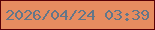 文字の大きさ：4、枠の色：580006、背景の色：e68c60、文字の色：637688 無料ブログパーツのブログ時計