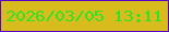 文字の大きさ：4、枠の色：5800c9、背景の色：d8bb1d、文字の色：32e325 無料ブログパーツのブログ時計