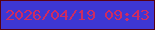 文字の大きさ：3、枠の色：580112、背景の色：3e37d3、文字の色：ce2b62 無料ブログパーツのブログ時計