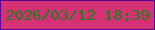 文字の大きさ：2、枠の色：580194、背景の色：d43275、文字の色：17801d 無料ブログパーツのブログ時計