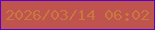 文字の大きさ：1、枠の色：5801cd、背景の色：bf534e、文字の色：c97740 無料ブログパーツのブログ時計