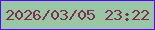 文字の大きさ：3、枠の色：5801fd、背景の色：99c6a5、文字の色：7f2e52 無料ブログパーツのブログ時計