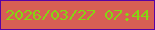 文字の大きさ：2、枠の色：5802a4、背景の色：d75f54、文字の色：85d612 無料ブログパーツのブログ時計