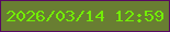 文字の大きさ：1、枠の色：580863、背景の色：697e32、文字の色：73ee06 無料ブログパーツのブログ時計
