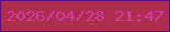 文字の大きさ：5、枠の色：580982、背景の色：af2d4c、文字の色：d23ba3 無料ブログパーツのブログ時計