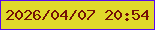 文字の大きさ：3、枠の色：580af0、背景の色：e0d92b、文字の色：751106 無料ブログパーツのブログ時計