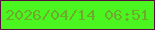 文字の大きさ：1、枠の色：580c41、背景の色：4bf520、文字の色：6eab2c 無料ブログパーツのブログ時計