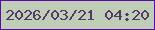 文字の大きさ：3、枠の色：580da6、背景の色：c0ceb8、文字の色：513b67 無料ブログパーツのブログ時計