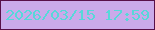 文字の大きさ：4、枠の色：581049、背景の色：caaaea、文字の色：57d8d9 無料ブログパーツのブログ時計