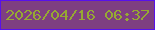 文字の大きさ：5、枠の色：5811eb、背景の色：7e3f81、文字の色：96a933 無料ブログパーツのブログ時計