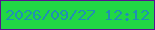 文字の大きさ：1、枠の色：581290、背景の色：21d745、文字の色：208fb4 無料ブログパーツのブログ時計