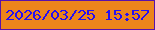 文字の大きさ：5、枠の色：5812aa、背景の色：ec851b、文字の色：250ff1 無料ブログパーツのブログ時計