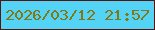 文字の大きさ：3、枠の色：58140e、背景の色：53d4f6、文字の色：837615 無料ブログパーツのブログ時計