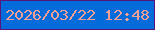 文字の大きさ：3、枠の色：581579、背景の色：046cda、文字の色：f1a096 無料ブログパーツのブログ時計