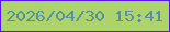 文字の大きさ：3、枠の色：5815ef、背景の色：acd46a、文字の色：5a8ea0 無料ブログパーツのブログ時計