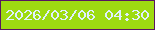 文字の大きさ：3、枠の色：581661、背景の色：9edb11、文字の色：dff0fe 無料ブログパーツのブログ時計