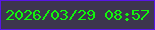 文字の大きさ：4、枠の色：5816e6、背景の色：3d354e、文字の色：12f60c 無料ブログパーツのブログ時計