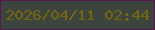 文字の大きさ：4、枠の色：581750、背景の色：3c443e、文字の色：77650f 無料ブログパーツのブログ時計