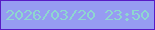 文字の大きさ：5、枠の色：581bc5、背景の色：969cf2、文字の色：8ed7cf 無料ブログパーツのブログ時計