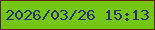 文字の大きさ：4、枠の色：58220b、背景の色：75c614、文字の色：283274 無料ブログパーツのブログ時計