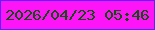 文字の大きさ：2、枠の色：5823fe、背景の色：fd15f7、文字の色：10500e 無料ブログパーツのブログ時計
