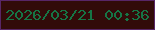 文字の大きさ：1、枠の色：582667、背景の色：320b09、文字の色：167545 無料ブログパーツのブログ時計